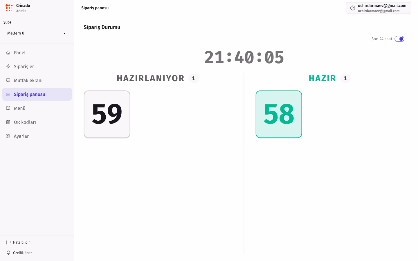 Order status board